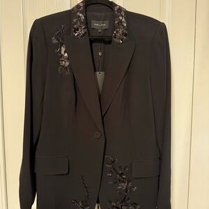 Kobi Halperin Black Floral Embroidered Blazer